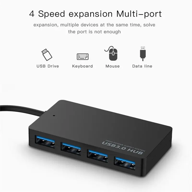 4 Port USB 3.0 HUB 5Gbps High Speed USB Splitter Adapter Multi USB 3 HUB for Laptop Computer Laptop Accessories PC USB HUB