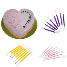 8 шт для помадки, пирога, печенья резец для резьбы по дереву для украшения шоколада Цветочная глина моделирование пластик выпечки декоративный набор инструментов C530