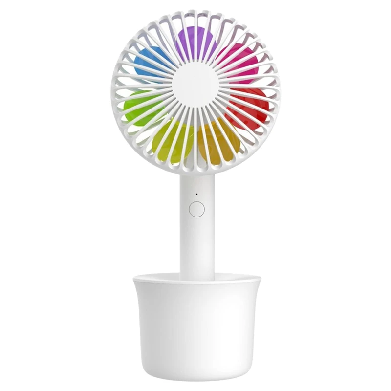 

Colored Sunflower Mini Handheld Fan 3 Adjustable Speeds Usb Rechargeable Travelling Handy Fan With Removable Base