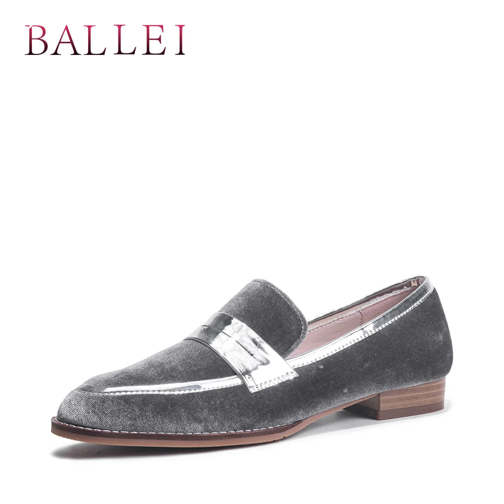 Rétro on Appartements Élégant Bout Décontracté Supérieure gray Black P35 Femme Troupeau Talon Confortable Ballei De Qualité Classique Slip Bas Rond Chaussures Luxe ZwAIxqPg