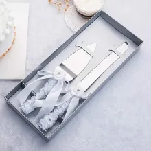 Индивидуальный цветок лента Торт нож Сервировочный набор нож для пиццы Лопата свадебный душ свадебное украшение для торжества