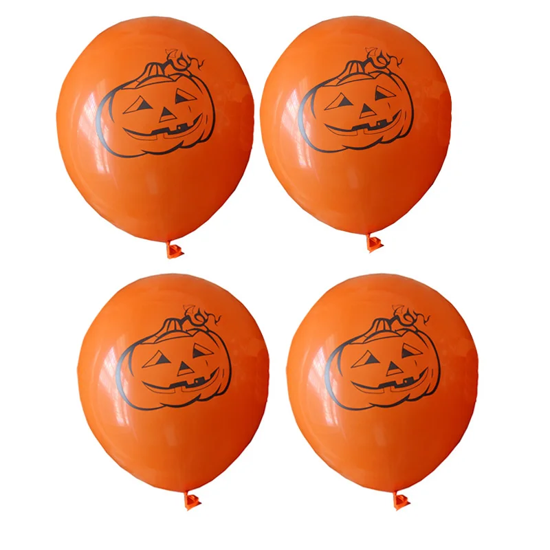 100pcs 12 inch Pumpkin Balloons For Halloween Decoration, Orange Scary Balloon For Halloween