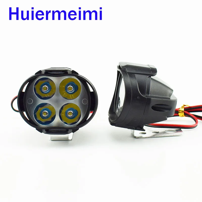 Huiermeimi мотоциклы светодиодный фар 12 v 8/10/15/30 W супер яркие прожекторы мотоцикл туман лампа вспомогательное Вождение фара DRL