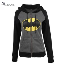Женские куртки для тренировок и упражнений, толстовки с принтом Бэтмена, толстовки на молнии, Женская Спортивная толстовка, женские топы с капюшоном