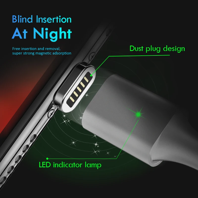 NOHON светодиодный магнитный кабель для зарядки и синхронизации данных освещение для iPhone X 7 8 6 XS MAX Micro usb type C для samsung Xiaomi 4 зарядный шнур