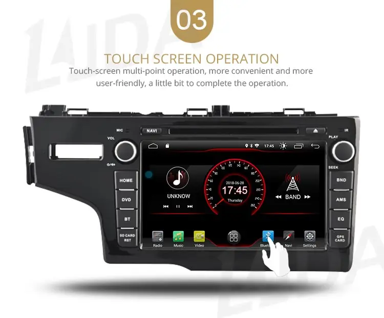 Best LJDA 1Din Android 9.1 Car Radio For Honda JAZZ FIT 2014 2015 WIFI Car Multimedia Player Stereo GPS Navigation DVD IPS Auto Audio 5