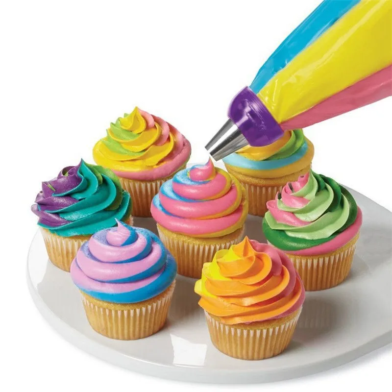 

Icing Piping Nozzles Tips Cream Pastry Bag Tricolor Converter Cake Decorating Tools Set Pastry Tools Baking accessories