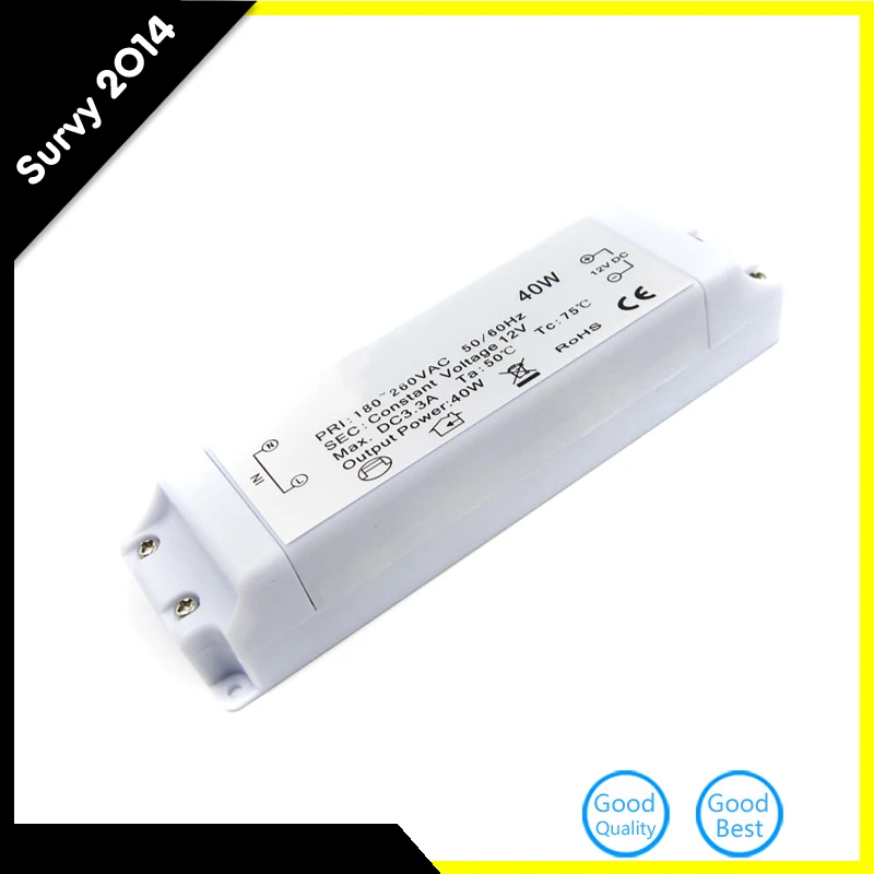 

DC 40W DC 12V 3.3A LED Driver power supply Transformer For MR16/MR11 LED Lighting