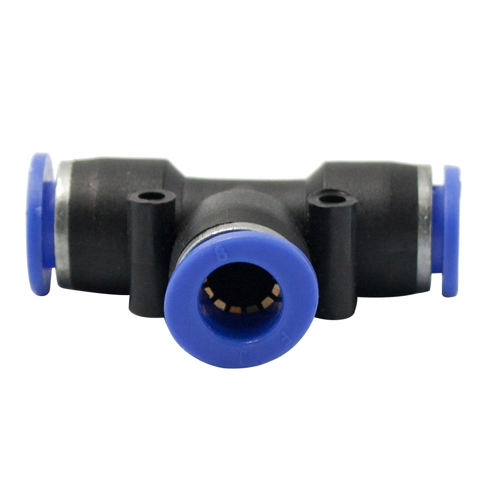 Legines Plastic Push To Connect reducing Tee, 4mm 16mm Tube OD, Push