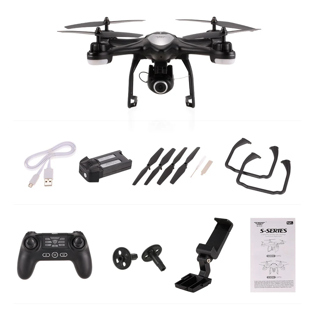 S30W 2.4G 720P HD Camera Drone Wifi FPV RC Quadcopter Selfie Drone GPS Positioning One-Key Return RC Dron Helicopter (7)
