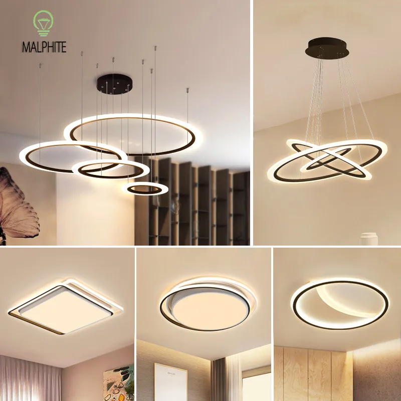 

Modern lustre Combination Led Ceiling Light Infinity Dimming Living Room Simple Light Fixtures Home Decor Led Nordic Hall Lamps