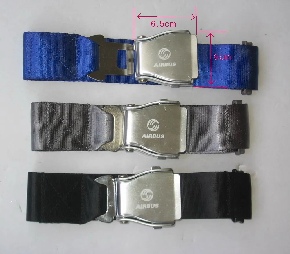 Fashion Belts With Airline Seatbelt Buckle Adjustable Length Maximum