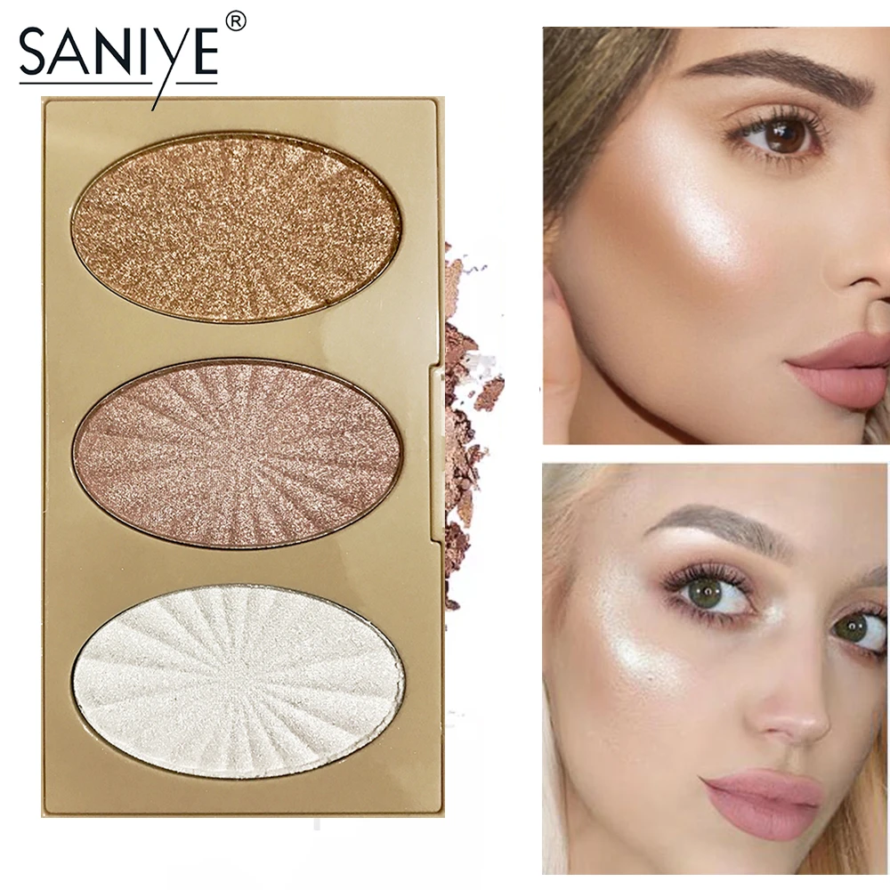 

SANIYE Shimmer Highlighter Makeup Palette Glitter Powder Face Makeup Perfect Long Lasting Mineral Cosmetic E0317