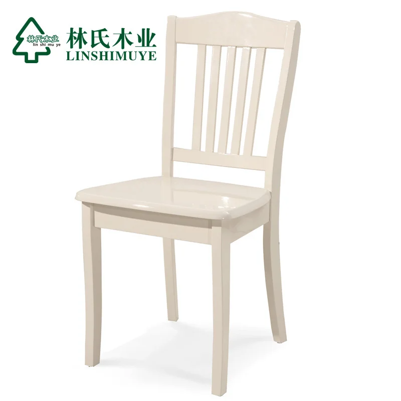 Lin Wood Simple Wooden Chairs Painted Rubber Wood Dining Chair