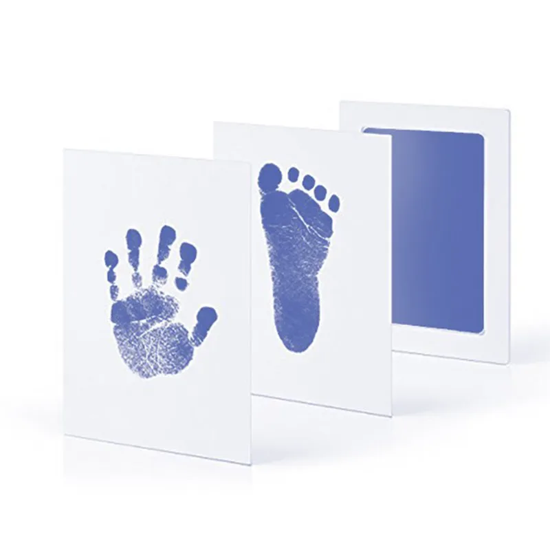 Bfaccia Baby Handprint отпечаток ноги нетоксичный новорожденный отпечаток руки Inkpad водяной знак Детские сувениры литье глина игрушки подарок - Цвет: Light Blue