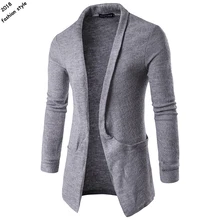 Осень мужские с длинным рукавом v-образным вырезом трикотажные свитера пальто повседневный мужской кардиган верхняя одежда модная мужская одежда