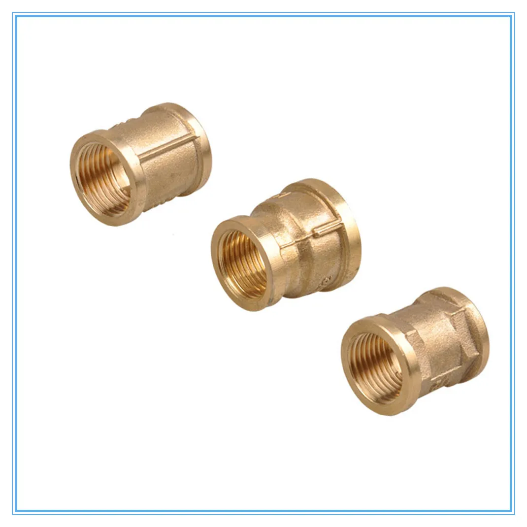 

F/F 1/2" Female Thread Brass Pipe Fittings Rounding Nut Rod Connector Coupling Full Port Copper