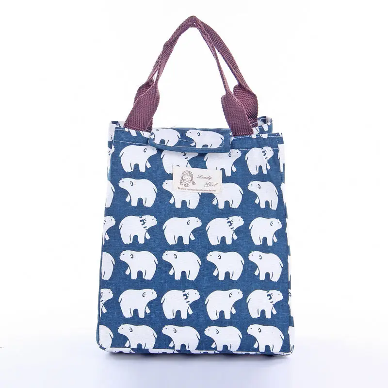 2018 Portable Canvas Waterproof Picnic Bag Insulation Package For Women Men Kids Lunch Food Storage Box Thermal Bag Cute Animal (3)