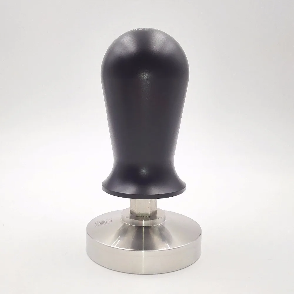 Preise 51 58mm Schwarz Espresso Kaffee Tamper edelstahl Konstante Druck Kalibriert Barista Flache Basis Kaffee Bean Presse Manipulations