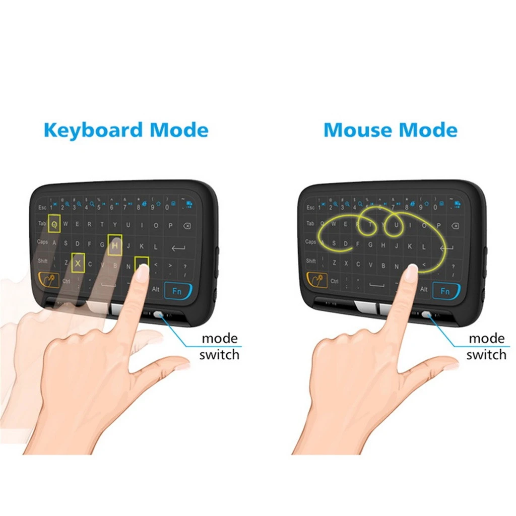 H18Plus 2,4 ГГц мини беспроводная клавиатура с сенсорная панель с подсветкой Функция Air mouse беспроводная клавиатура smart tv 502#2