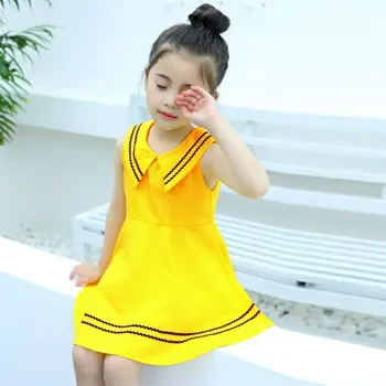 

Girls Dress 2019 New Summer Girls Clothes Pink Yellow White Color Princess Dress Children Summer Clothes Baby Girls Dresses