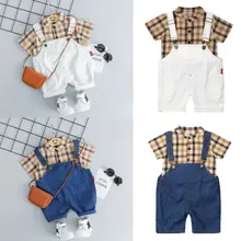 UK/комплект из 2 предметов для новорожденных, одежда для маленьких мальчиков, футболка Топ+ штаны, летний комплект одежды