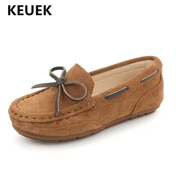 

New Children Genuine Leather Loafers Spring/Autumn Flats Breathable Casual Boys Dress Shoes Student Girls Shoes Baby 02B
