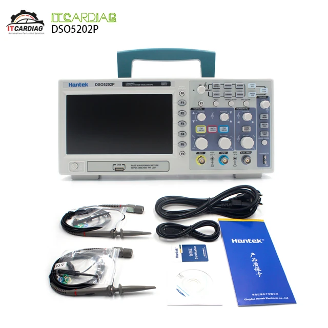 Cheap Hantek DSO5202P Digital Oscilloscope 200MHz bandwidth 2 Channels PC USB LCD Portable Osciloscopio Portatil Electrical Tools