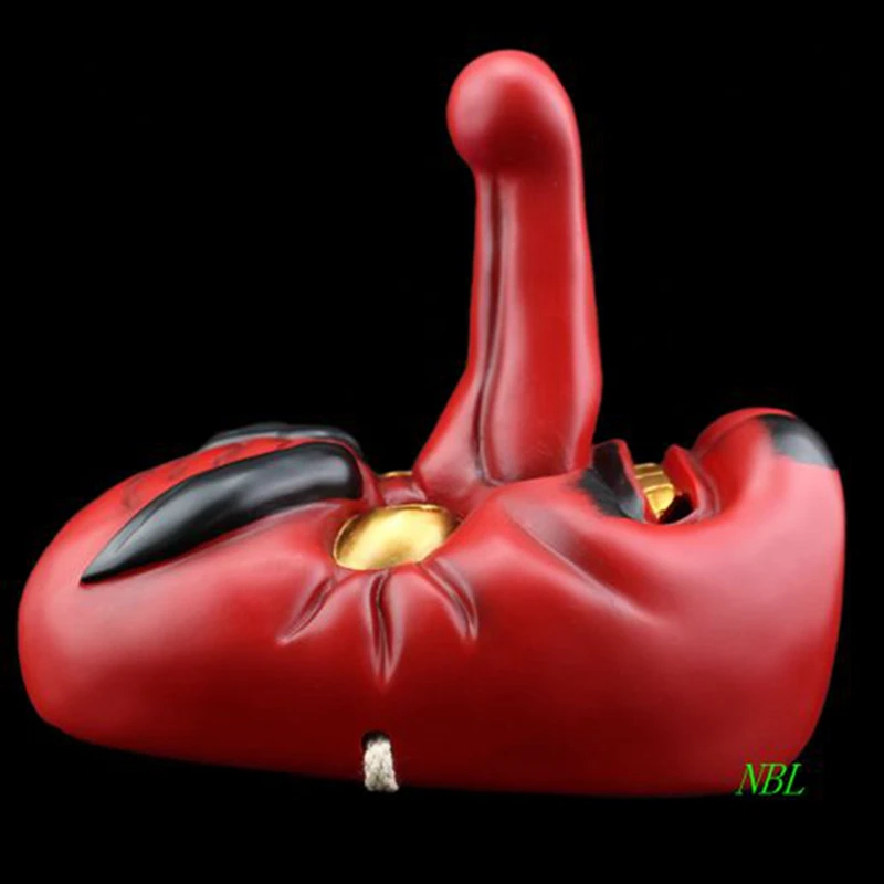 Красная маска с длинным носом Tengu японская ужасов для Хэллоуина буддизм собака
