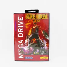 Duke Nukem 3D 16 bit MD card with Retail box for Sega MegaDrive Video Game console system