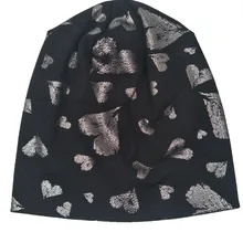 B178171 мода Kniting хлопок, зима Shimmer с сердцем персикового цвета шапочка, аксессуары для волос для женщин