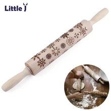 43*5 см Рождественский тиснение скалкой деревянные елочные скалкой собак и кошек и Snowfake помадка ролик Cookie и тесто ролик