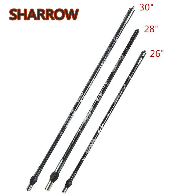 Günstige 26 28  30 zoll Carbon Stabilisator System Balance Bar Haupt Stange Recurve Verbindung Bogen Stoßdämpfer Für Bogenschießen jagd Zubehör