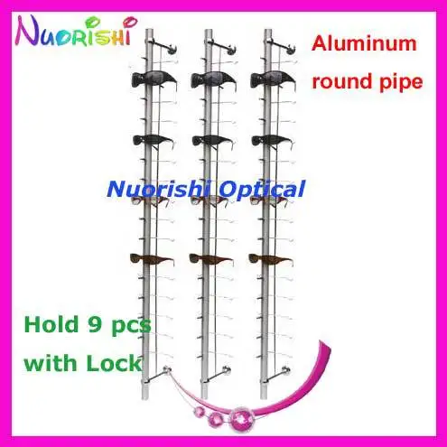 HC9L Холдинг 9 шт. настенные очки дисплей с замком алюминиевые солнцезащитные очки дисплей