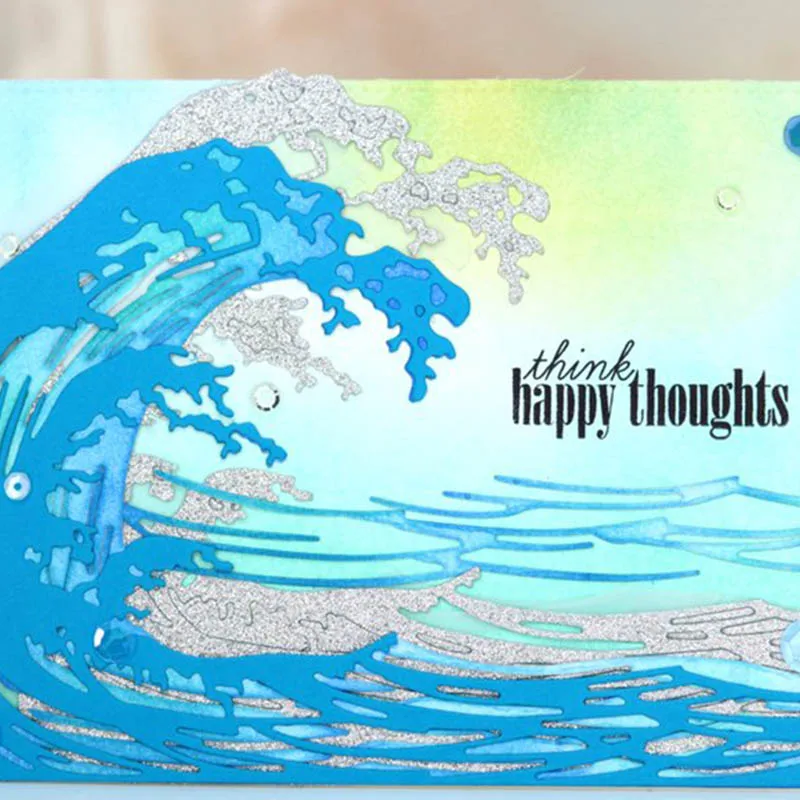 

Layers Sea waves Metal Cutting Dies Stencils for DIY Scrapbooking Decorative Embossing card making