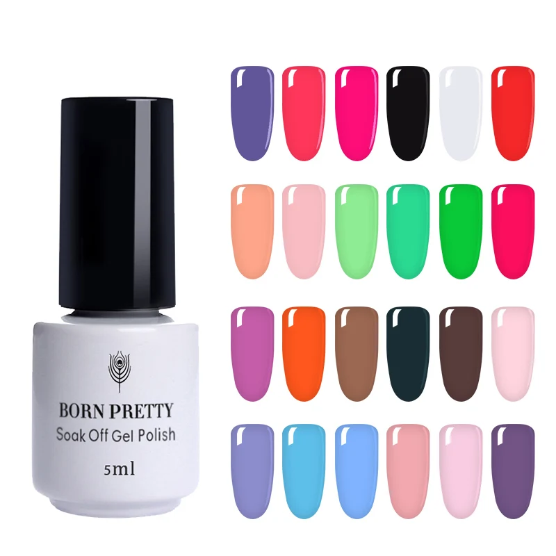 Born Pretty 5ML Pure Color UV Gel LED Nail Polish 27 Colors Nail Gel Long lasting