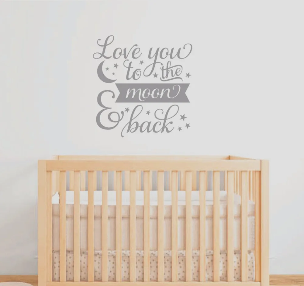 

Motivation Quotes Wall Sticker I love you to the moon and back Kids Room Decall Wall Art Decoration House Mordern Decor NY-278