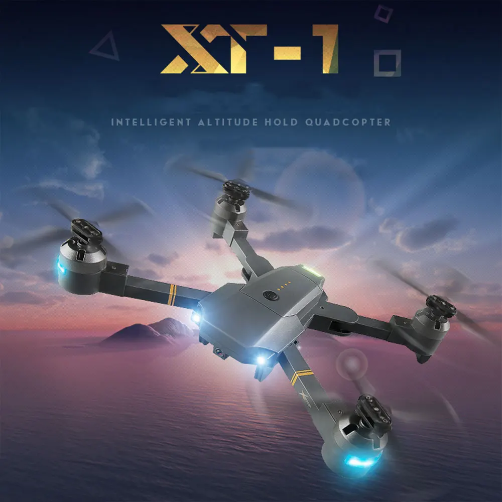 

phoota XT-1 Quadcopter 2.4GHz 1080P 120 degree HD camera LED lighting fixed high folding UAV + receiving packet Drone