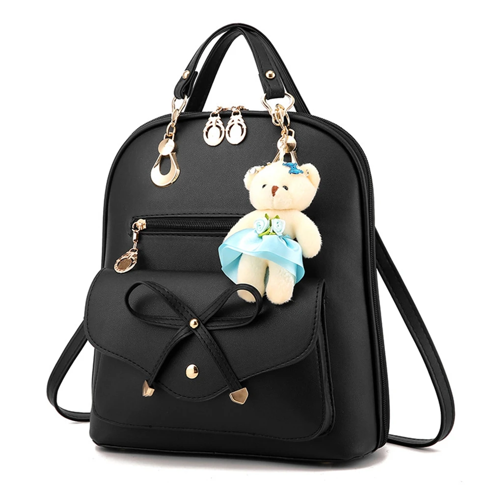 

2018 Women Backpack New Spring And Summer Students Backpack Girls Korean Style Backpacks With Bear High Quality blue