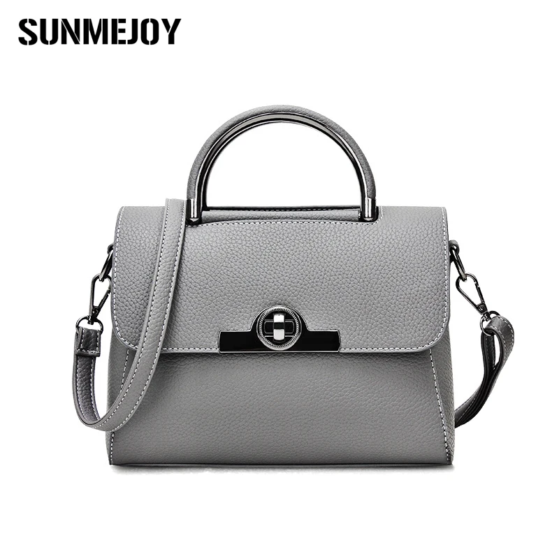 SUNMEJOY New Mini Luxury Vintage Casual Leather Handbags High Quality Cross Metal Lock Bag Women Messenger