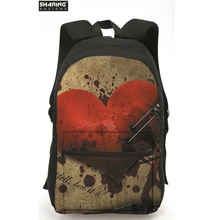 Мода 2017 г. рюкзак милые сердца печати женские дорожные backbag, девочки школьные сумки детей школьные рюкзаки ноутбук