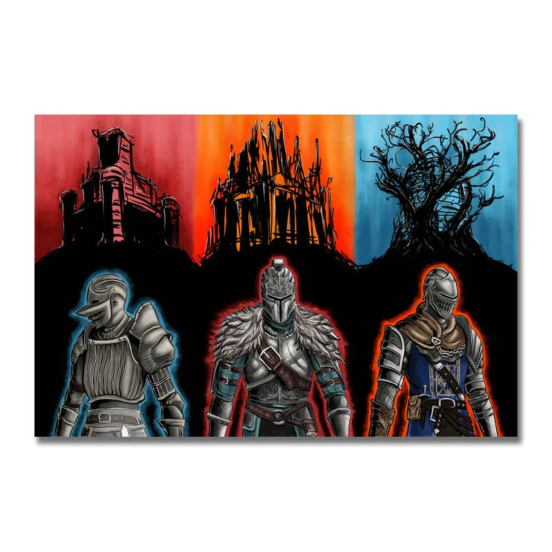 Художественный постер из шелка или холста с принтом Dark Souls популярный игровой 13x20