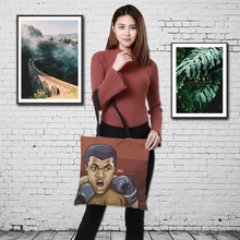 Женские сумки-тоут с мультяшным боксерским принтом, льняные многоразовые сумки для покупок, сумки на плечо для женщин, женские сумки