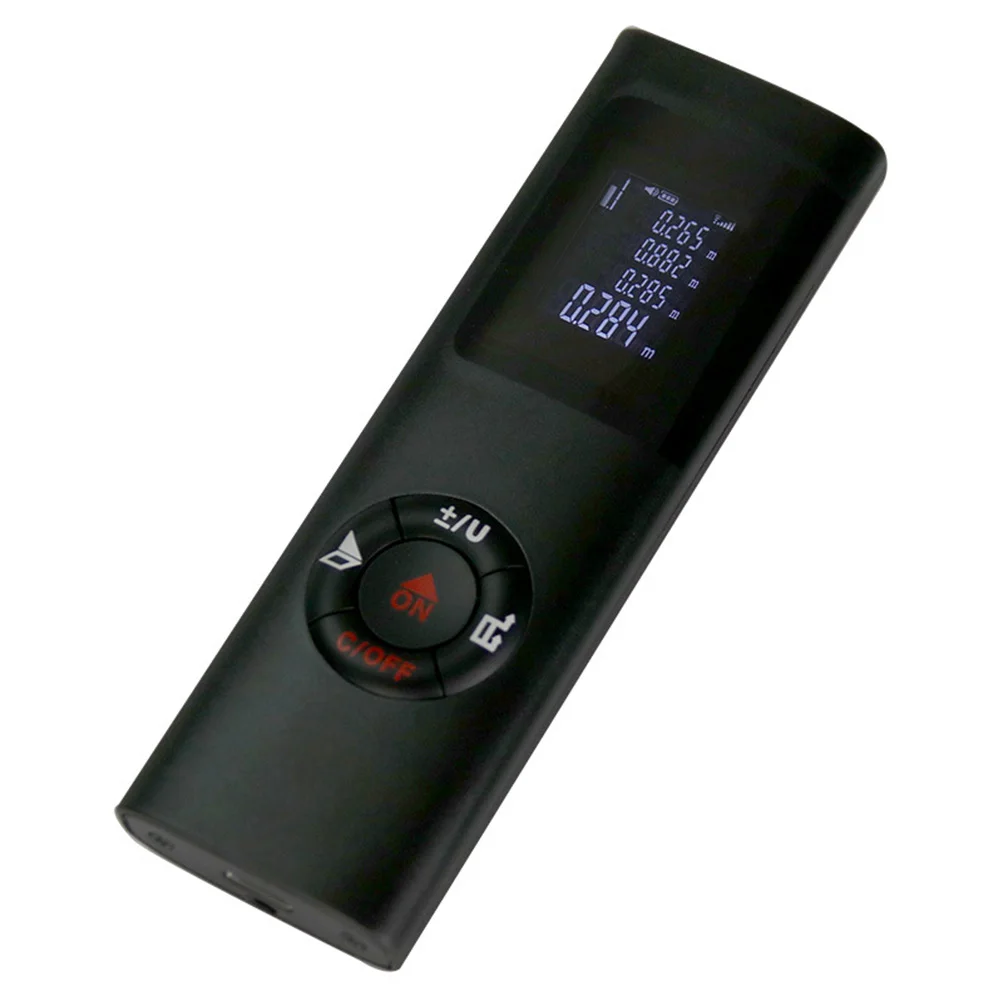 

Distance Meter Black Measurement 40m ABS Pocket Device USB Charging Test Tool Handheld Portable High-Accuracy Range Finder Mini