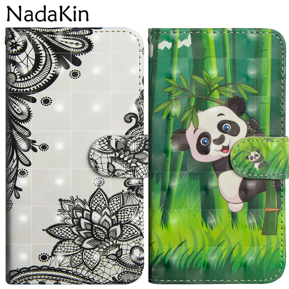 

for Huawei Y3 Y5 Y6 Pro 2017 Y7 Prime Y9 2018 Book Phone Case Flip Wallet Cover Leather with Stylish 3D Painted Pattern