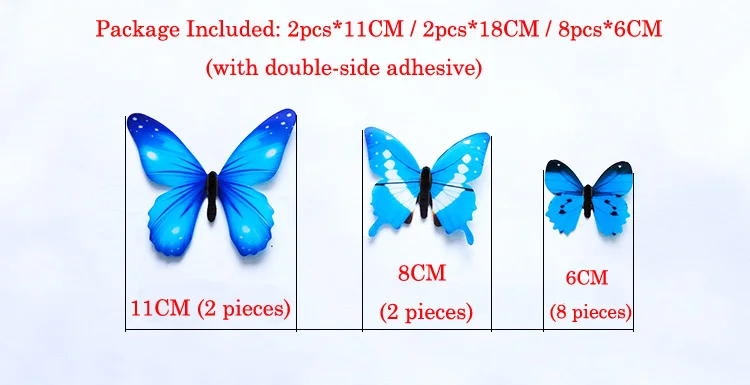 12 шт. 3D наклейка в виде бабочки на стену, в гостиную, украшение дома, бабочки на стену для украшения, наклейки на холодильник, обои