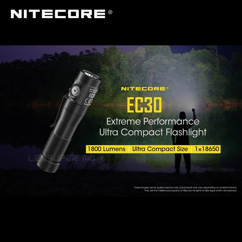 1800 люмен Nitecore EC30 CREE XHP35 HD светодиодный ультракомпактный фонарик с экстремальной