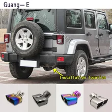 Для Jeep Wrangler 2008- автомобильные наклейки крышка глушитель наружный задний конец трубы посвящает выхлопной наконечник хвостового отверстия орнамент 1 шт