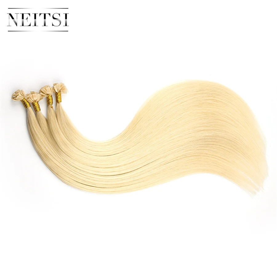Neitsi двойной нарисованный Remy плоский наконечник человеческих волос для наращивания 2" 1,0 г/локон 25 шт Прямые капсулы кератин предварительно скрепленные салонные волосы образец - Цвет: #613