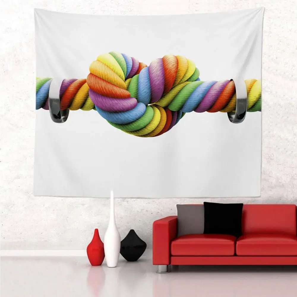 Большой размер 130x150 см высокое качество материал украшение дома ЛГБТ, гей-Прайд Радуга Сердце Висячие гостиная печать стены гобелен - Цвет: Rainbow-Heart006